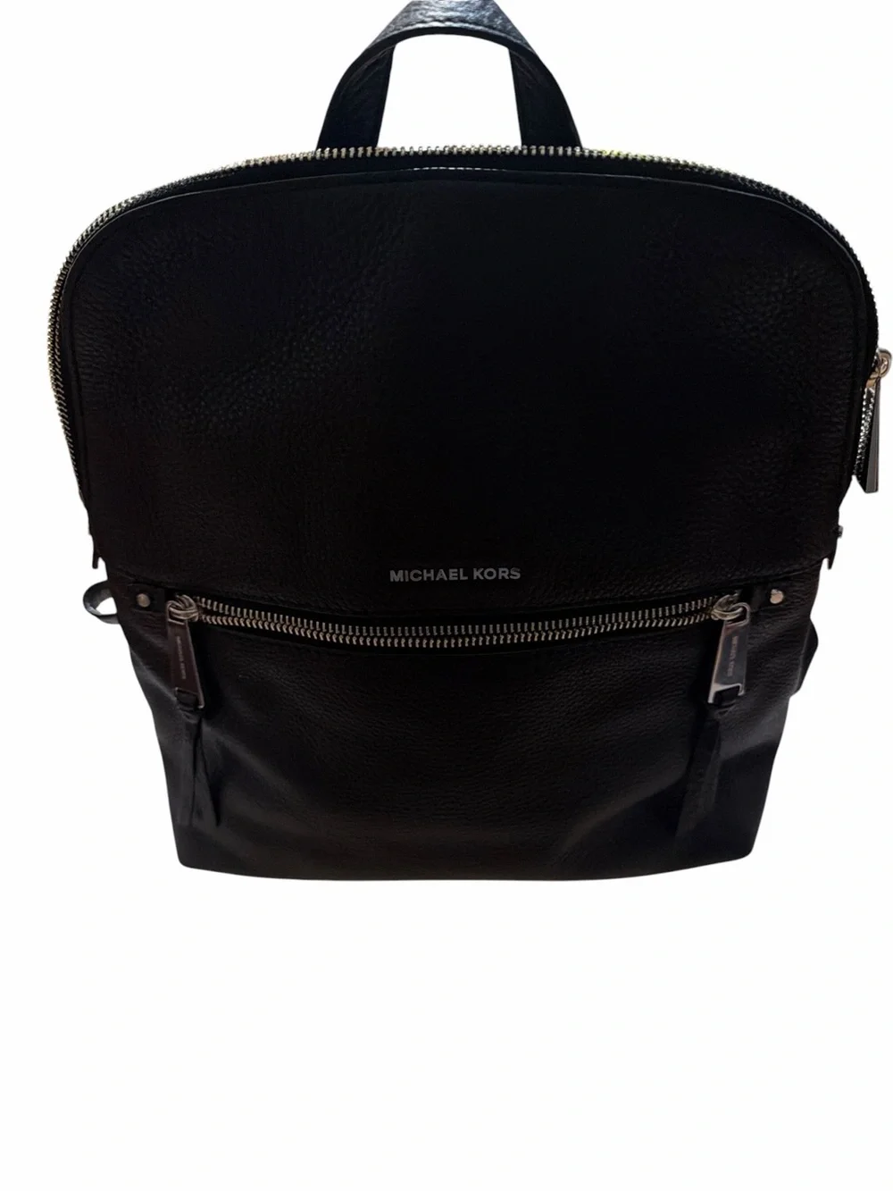 Michael Kors Black Pebbled Leather Backpack